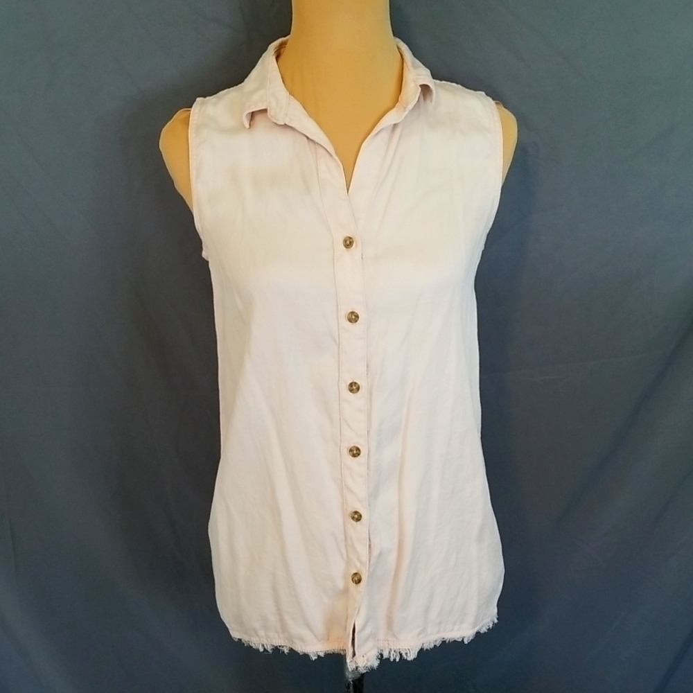 C And C California Lyocell Collared Sleeveless Shirt Xsmall